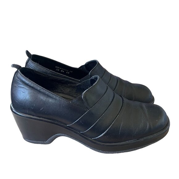 Dansko Shoes - Dansko Womens 7.5 Aubrey Leather COMFORT Shoes Slip On Work Clogs Black 38